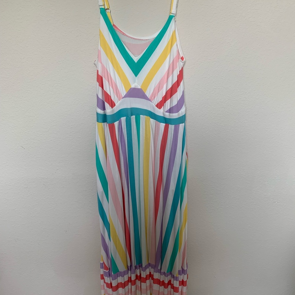 Torrid size 2  (18-20w) pastel rainbow striped maxi dress